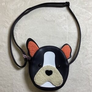 French Bulldog Puppy Face Small Crossbody Purse Dog Lover Bag Black White